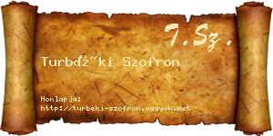 Turbéki Szofron névjegykártya